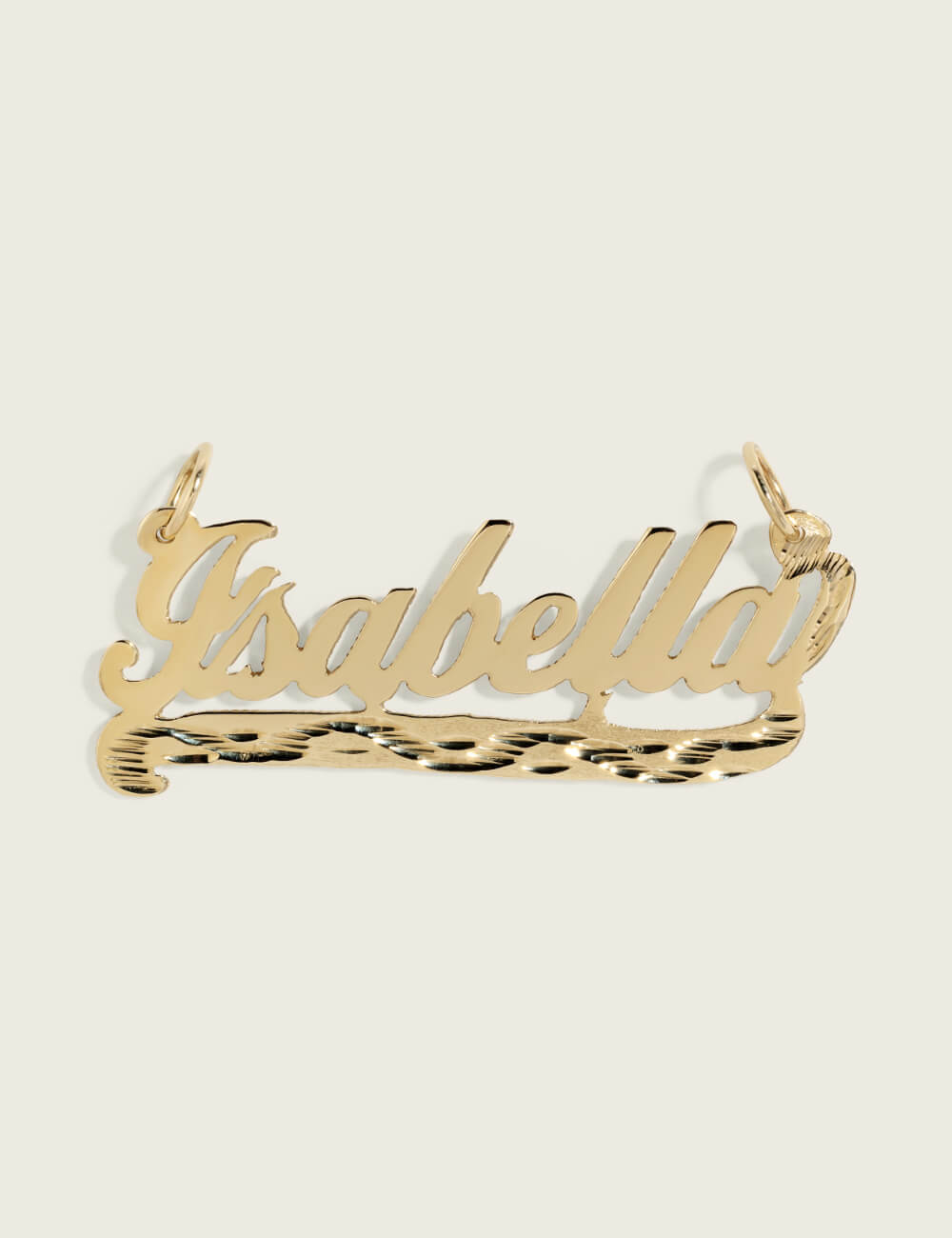 14k Gold Handmade Cursive Font Nameplate Pendant