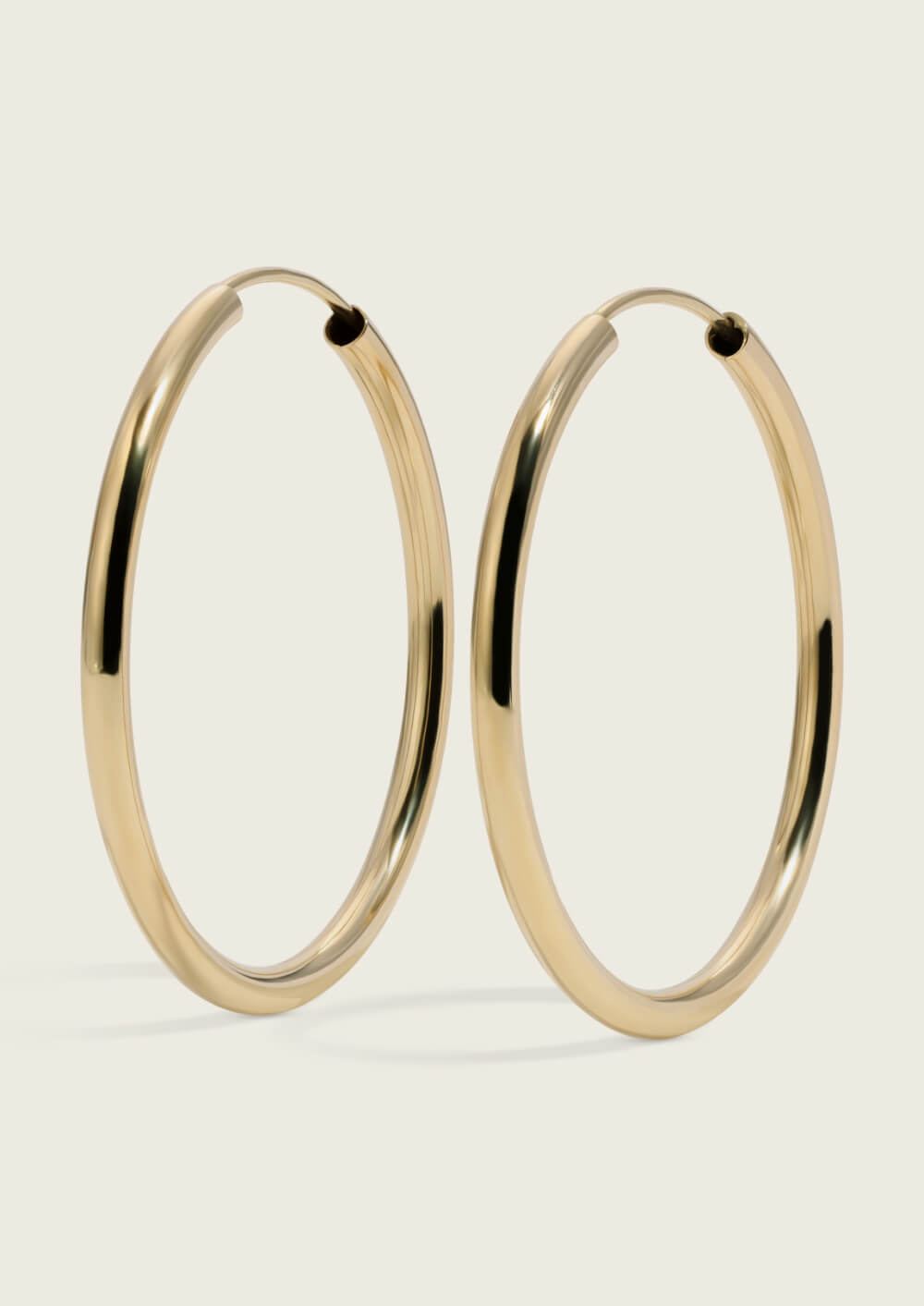 Large 14k Gold Endless Round Hoop Earrings