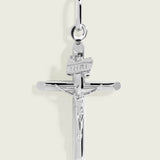 14k Gold Round Tubular Rod Crucifix Pendant