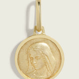 14k Gold St. Mary Round Medallion Pendant