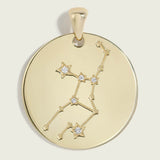 14k Gold Diamond Zodiac Constellation Pendant