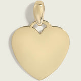 14k Gold Engravable Flat Heart Pendant