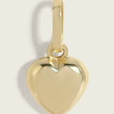 14k Gold Engravable Puffed Heart Charm Pendant