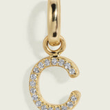 14k Gold Diamond Initial Charm