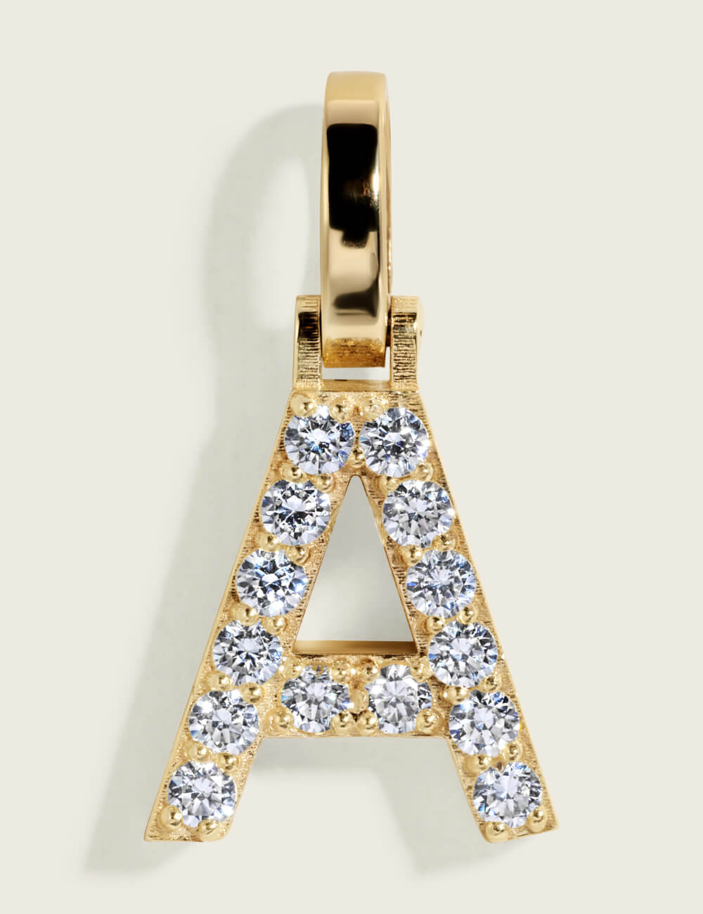 Bella Block Letters 14k Gold Diamond Block Font Letter Initial Pendant – Bella Vida Fine ...