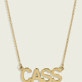 14k Gold Uppercase Block Font Nameplate Necklace