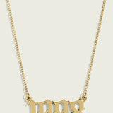 14k Gold Old English Font Custom Number Necklace