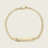 14k Gold Kids X-Small Cuban Link Engravable ID Bracelet