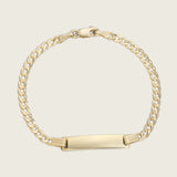 14k Gold Kids Small Cuban Link Engravable ID Bracelet