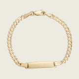 14k Gold Kids Large Cuban Link Engravable ID Bracelet