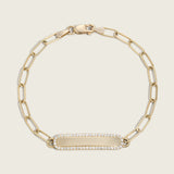 Diamond Engravable ID Nameplate Bracelet