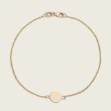 14k Gold Engravable Medallion Disc Charm Bracelet