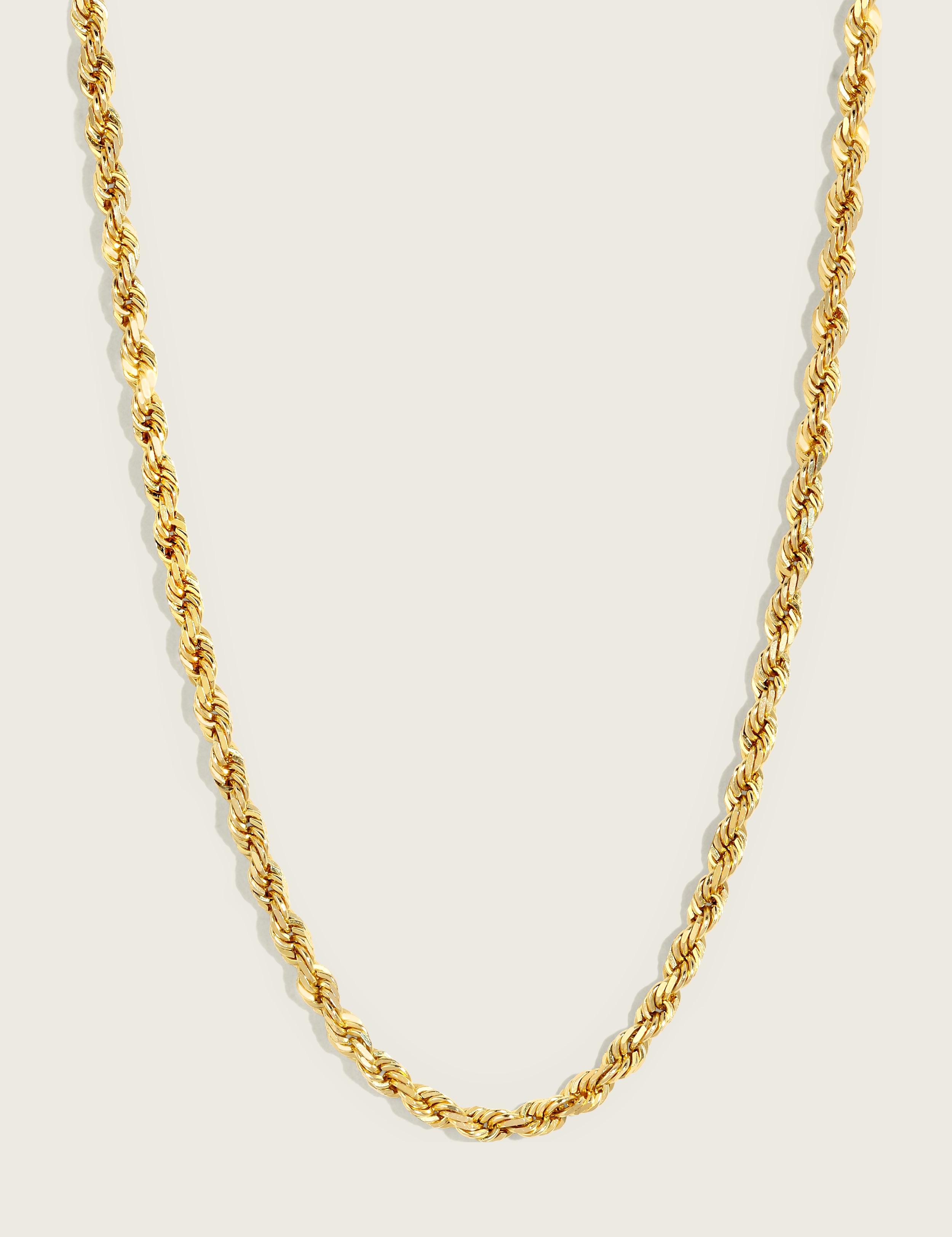 Solid 14k Classic Rope Chain, Bracelet, or Anklet – Bella