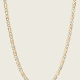 2.1mm 14k Tri-Color Gold Valentino Chain