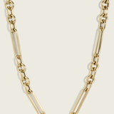 6.80mm Oblong Paperclip & Rolo Chain Necklace or Bracelet