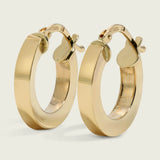 Small 14k Square Round Tubular Hoop Earrings