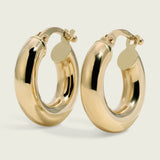 Mini 14k Gold Tubular Seamless Round Hoop Earrings