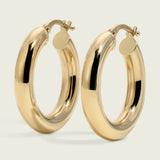 Petite 14k Gold Tubular Seamless Round Hoop Earrings