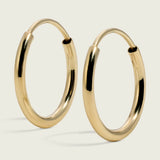 Mini 14k Gold Endless Round Hoop Earrings