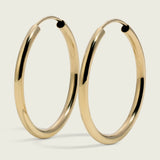 Small 14k Gold Endless Round Hoop Earrings