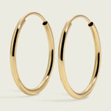 Medium 14k Gold Endless Round Hoop Earrings