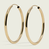 Large 14k Gold Endless Round Hoop Earrings