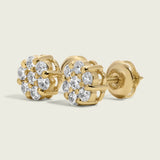 Medium Diamond Cluster Stud Earrings