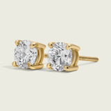 5mm Round Diamond Classic Solitaire Stud Earrings