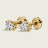 4mm Diamond Round Brilliant Cut Classic Solitaire Stud Earrings