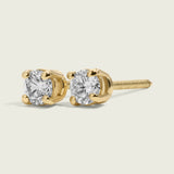 3mm Diamond Round Brilliant Cut Classic Solitaire Stud Earrings