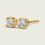 2.5mm Diamond Round Brilliant Cut Classic Solitaire Stud Earrings