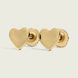 Personalized Engravable Gold Heart Stud Earrings