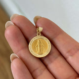 14k Miraculous Textured Round Pendant