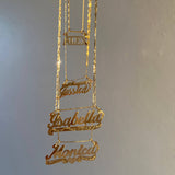 14k Gold Handmade Cursive Font Nameplate Pendant