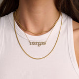 14k Gold Old English Lowercase Nameplate Necklace