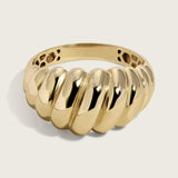 14k Chunky Croissant Dome Ring