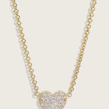 Pave Diamond Heart Pendant Layering Necklace