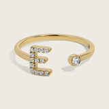 Personalized Single Initial Open Cuff Ring