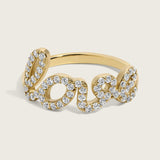 Diamond Cursive Font LOVE Ring