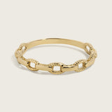 14k Gold Twisted Rope Chain Link Ring