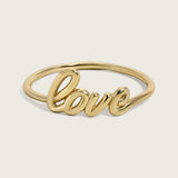 Love Scrolling Font Stacking Ring