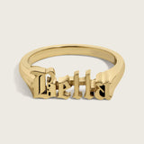 Personalized Old English Font Name Ring