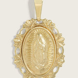 Virgen De Guadalupe Oval Medallion Pendant