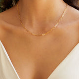 14k Gold Paperclip Chain Necklace, Bracelet, or Anklet