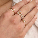 Personalized Single Initial Open Cuff Ring