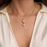 14k Freshwater Pearl & Diamond Pendant