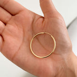 Large 14k Gold Endless Round Hoop Earrings