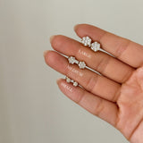 Large Diamond Cluster Stud Earrings